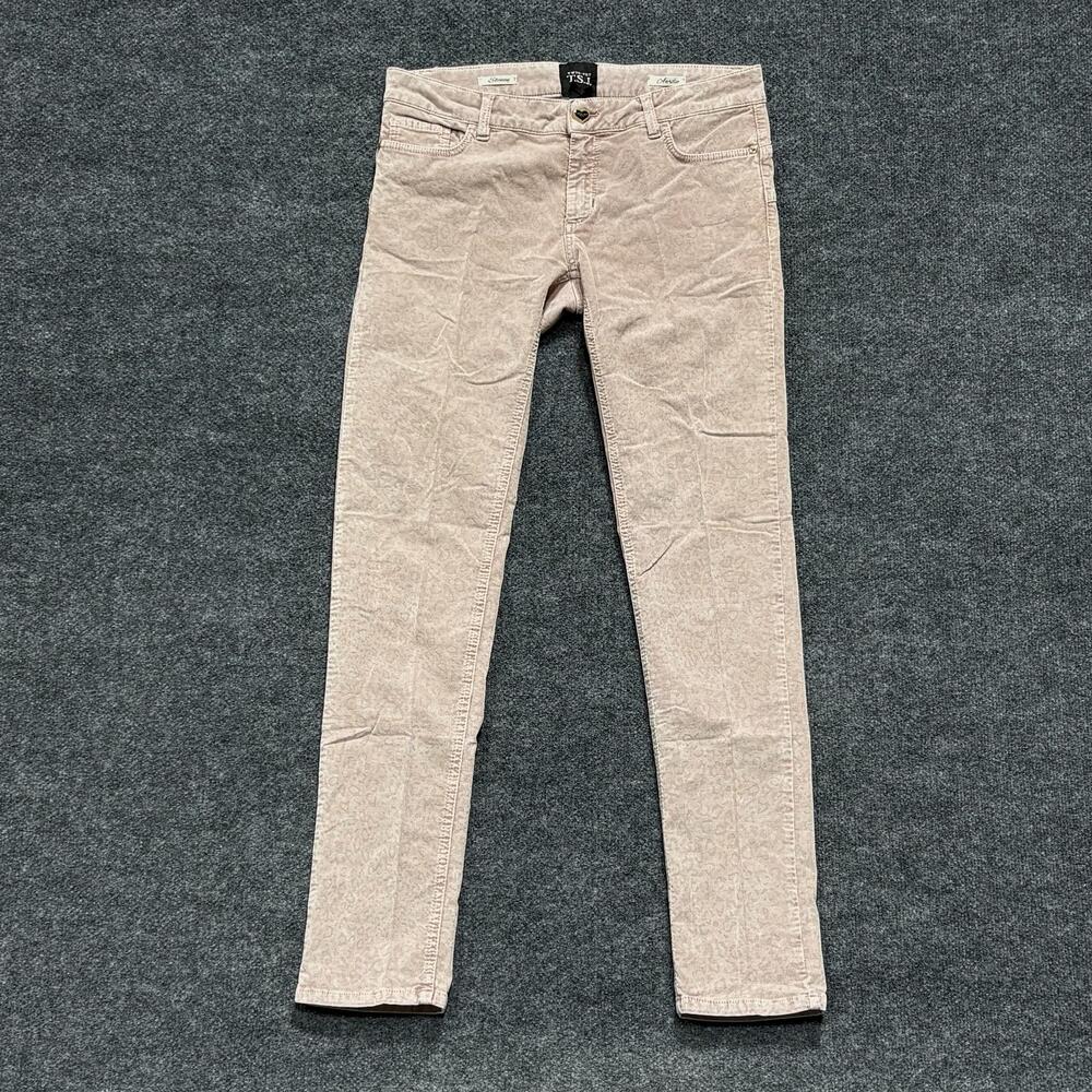 Twinset Jeans Womens 31 Animal Print Skinny Stretch Corduroy Pants Aurelie Italy